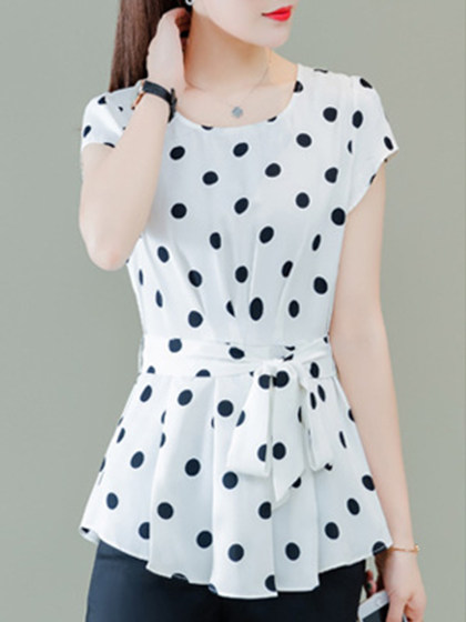 Korean fashion polka dot T-shirt