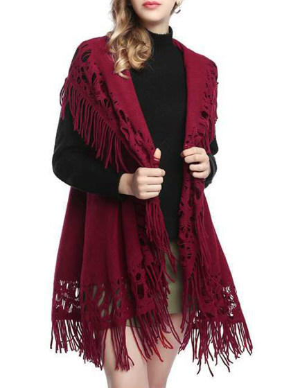 Loose Tassel Knit Two-way Wear Scarf