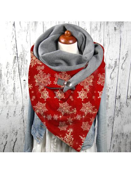 Snowflake Print Warm Scarf