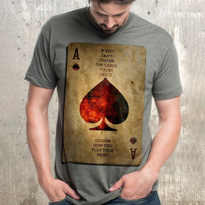 Fashion trend playing card printing T-shirt