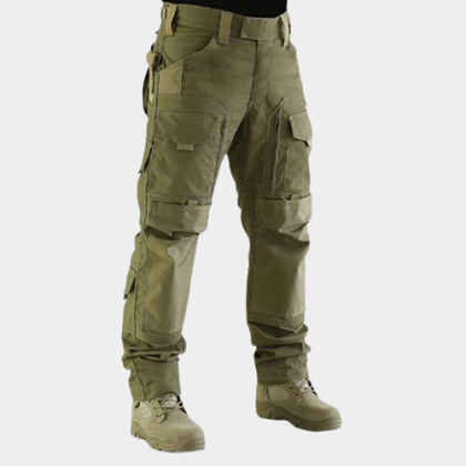 Men's Green Solid Outdoor Tactical Trousers